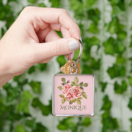 Hübsche Vintage Rosensteine Personalisiert Schlüsselanhänger