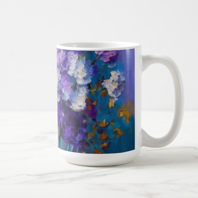 Hübsche Vintage violette Blumen Kaffeetasse (Rechts)