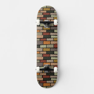 Hübsche vintagefarbige Ziegelmuster-Kaffeetasse Skateboard