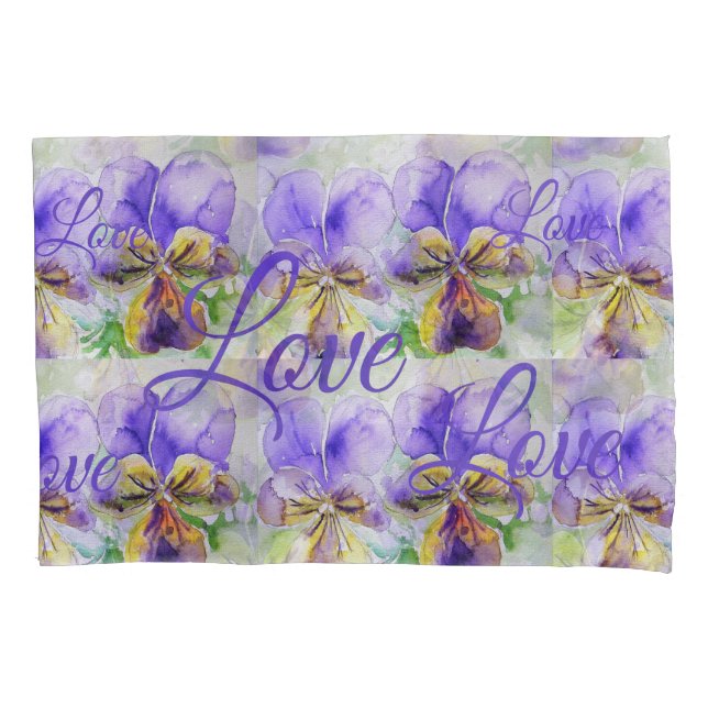 Hübsche Viola Blume Lila Muster Liebe Kissenbezug (Vorderseite)