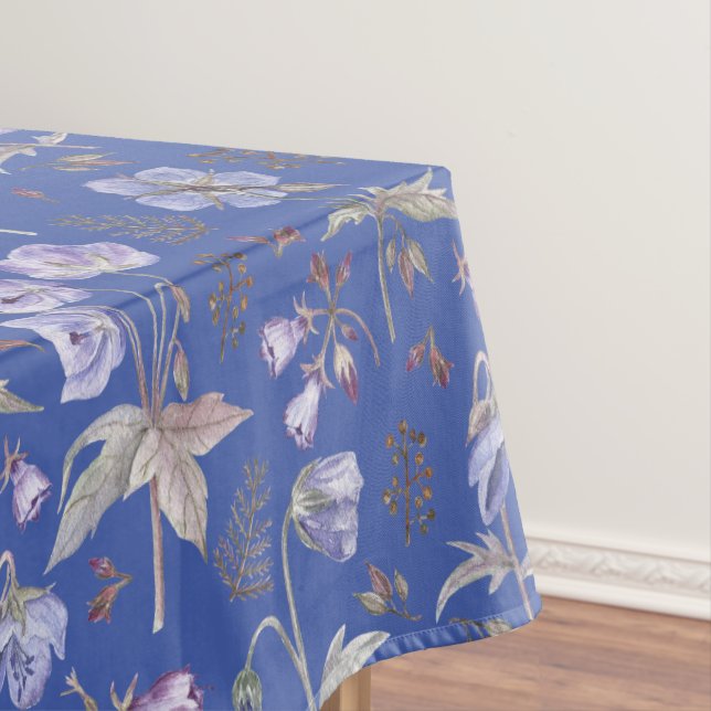 Hübsche Violet-Blume auf blauem Hintergrund Tischdecke (Beispiel)