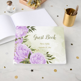 hübsche violette Blumen Grüne Blätter botanisch Gästebuch