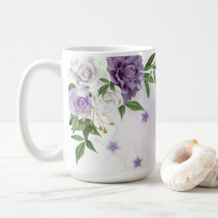 Hübsche violette Blumen Kaffeetasse