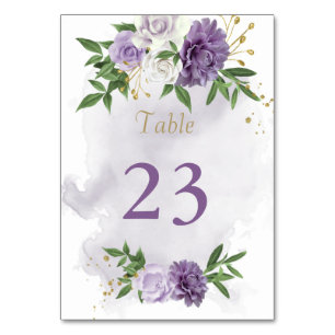hübsche violette Blumen Tischnummer
