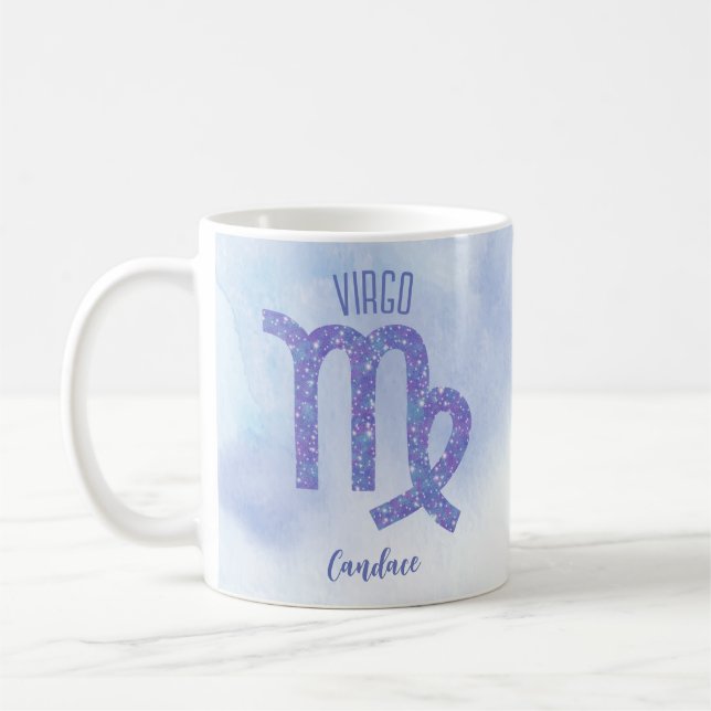 Hübsche Virgo Astrologie Signieren Personalisiert  Kaffeetasse (Links)