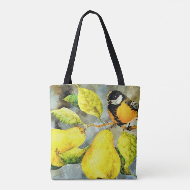 Hübsche Vogel Birnenbaum-Taschentasche Tasche (Rückseite)