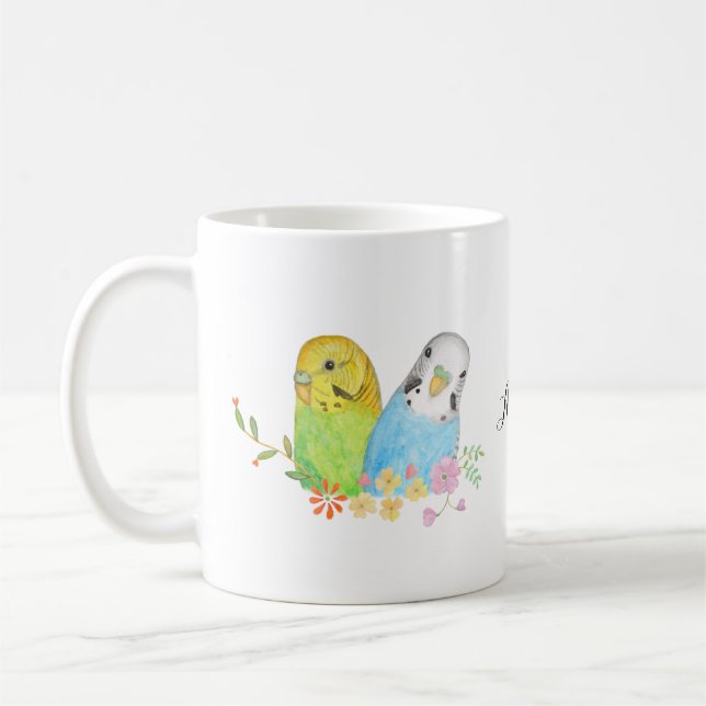 Hübsche Vogelbudgie Parakeet Parrot Individuelle N Kaffeetasse (Links)