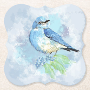 Hübsche Wasserfarbe Bluebird Vogel Naturpark Calif Untersetzer