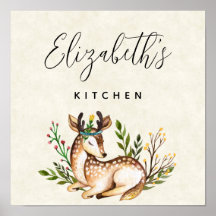 Hübsche Wasserfarbe Deer Boho Business Küche