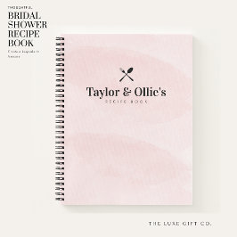 Hübsche Wasserfarbe Rosa Paare Leere Rezept Notizbuch