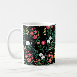 Hübsche Wasserfarbe Schwarz Botanisch Kaffeetasse
