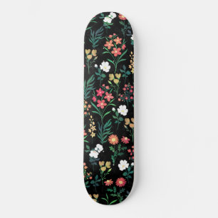 Hübsche Wasserfarbe Schwarz Botanisch Skateboard
