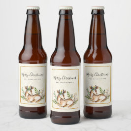 Hübsche Wasserfarben Deh nieder Boho Weihnachten Bierflaschenetikett