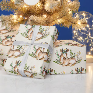 Hübsche Wasserfarben Deh nieder Boho Weihnachten Geschenkpapier