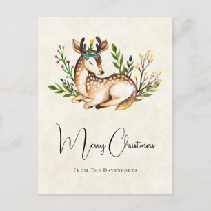 Hübsche Wasserfarben Deh nieder Boho Weihnachten Postkarte