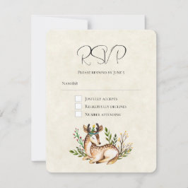 Hübsche Wasserfarben-Hirsche, die Boho-Hochzeit ni RSVP Karte
