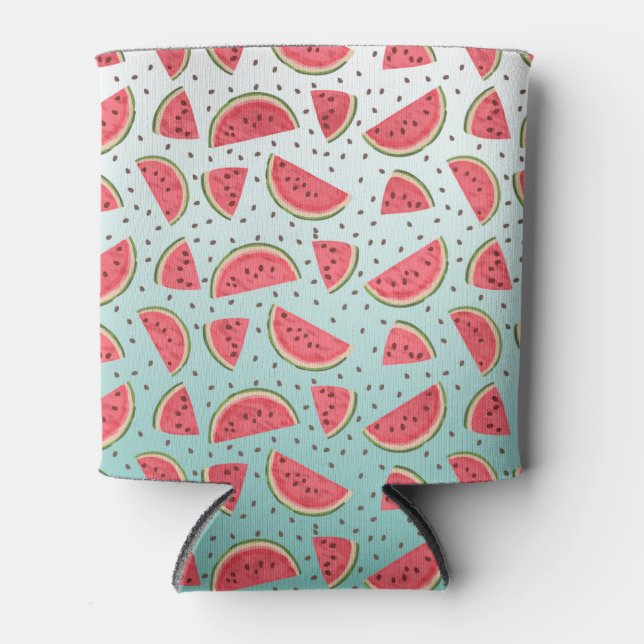 Hübsche Wassermelonen-Scheiben und Samenmuster Dosenkühler (Vorderseite)
