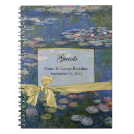 Hübsche Water Lilies Wedding Guest Sign in Noteboo Notizblock