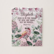 Hübsche Watercolor Bird-Blume Christliche Schrift