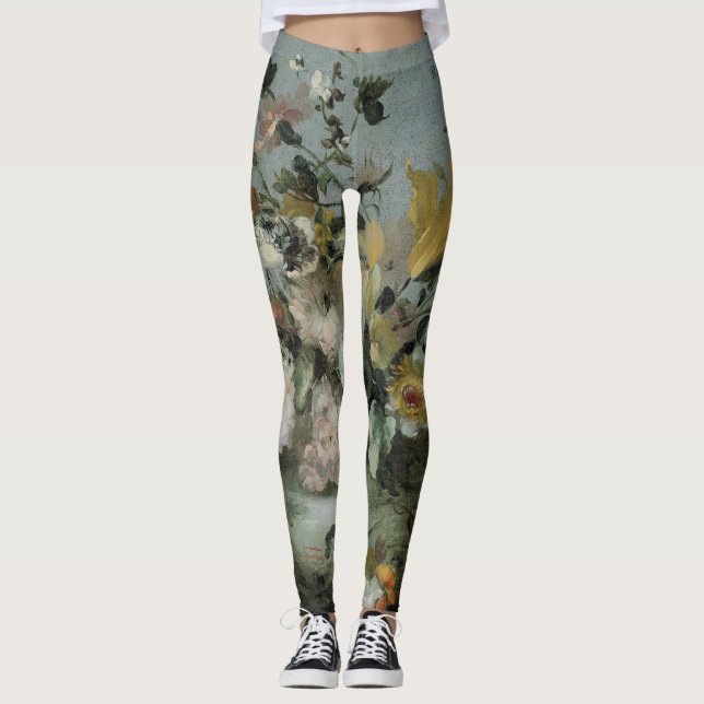 hübsche weiche Farben des Blumenentwurfs Leggings (Vorderseite)