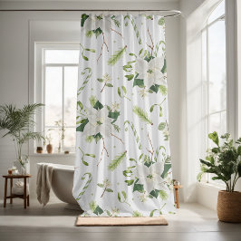 Hübsche Weihnachten mit blumengeschmückter Dekorat Duschvorhang