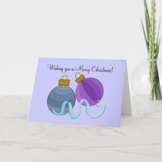 Hübsche Weihnachtsbälle Feiertagskarte (Vorderseite)