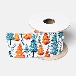Hübsche Weihnachtsbäume in Wasserfarbe Satinband