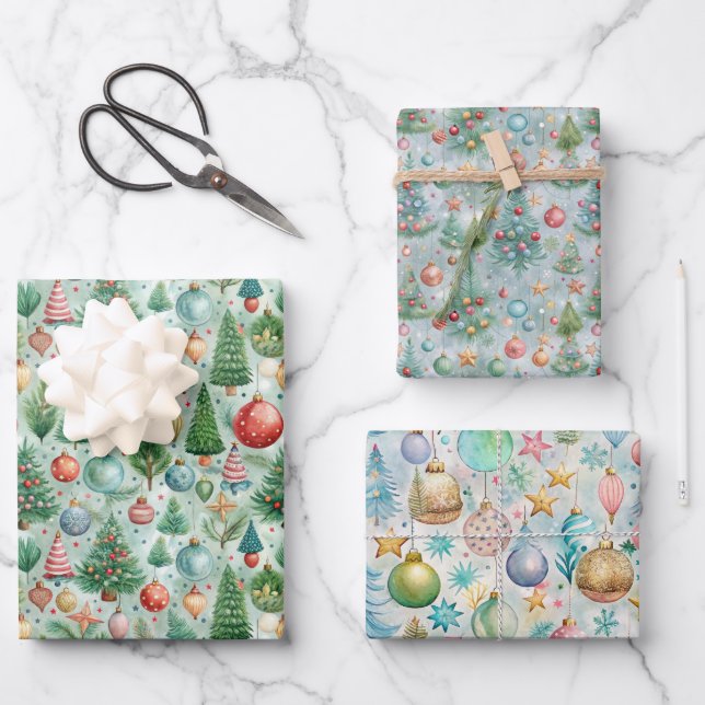 Hübsche Weihnachtsfeier Geschenkpapier Set (Vorderseite)