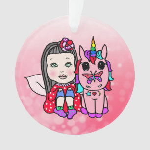 Hübsche Weihnachtsfeier und Einhorn Ornament