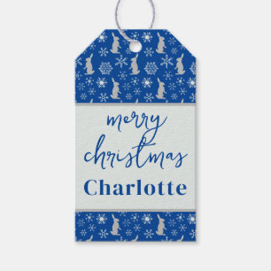 Hübsche Weihnachtsgebäcke & Blaue Schneeflocken Geschenkanhänger