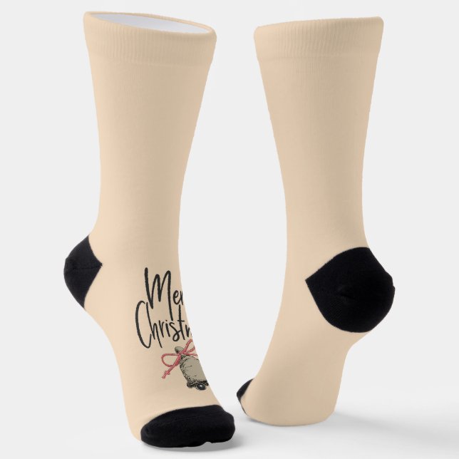 Hübsche Weihnachtsglocke Frohe Weihnachten herrlic Socken (Gewinkelt)