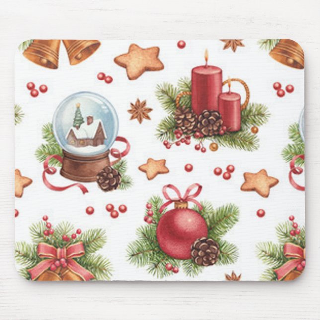 Hübsche Weihnachtsmuse Mousepad (Vorne)