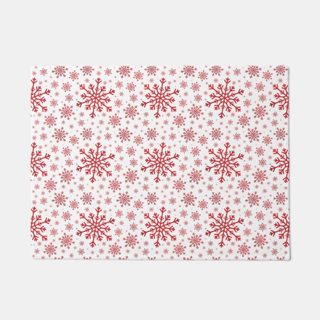 Hübsche Weihnachtsschneeflocken im Winterweiß Fußmatte (Vorderseite)