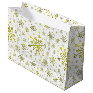 Hübsche Weihnachtsschneeflocken im Winterweiß Große Geschenktüte