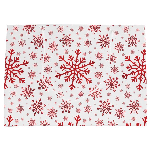 Hübsche Weihnachtsschneeflocken im Winterweiß Große Geschenktüte (Vorderseite)