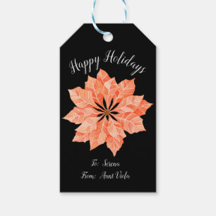 Hübsche Weihnachtszeit Weihnachtszeit Pointsettia Geschenkanhänger