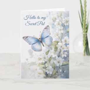 Hübsche weiße Blume und Geheimpal für den blauen S Karte