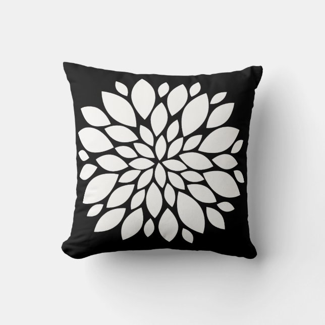 Hübsche weiße Blumen-Blumenblatt-Kunst auf Kissen (Vorderseite)