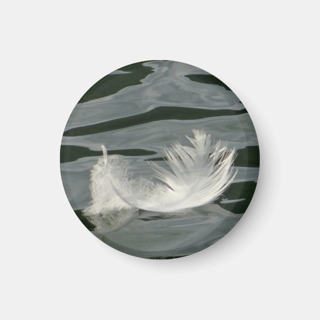 Hübsche weiße Feder Magnet (Vorne)