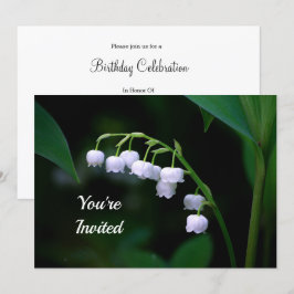Hübsche Weiße Lilie des Tals Floral Geburtstag Einladung