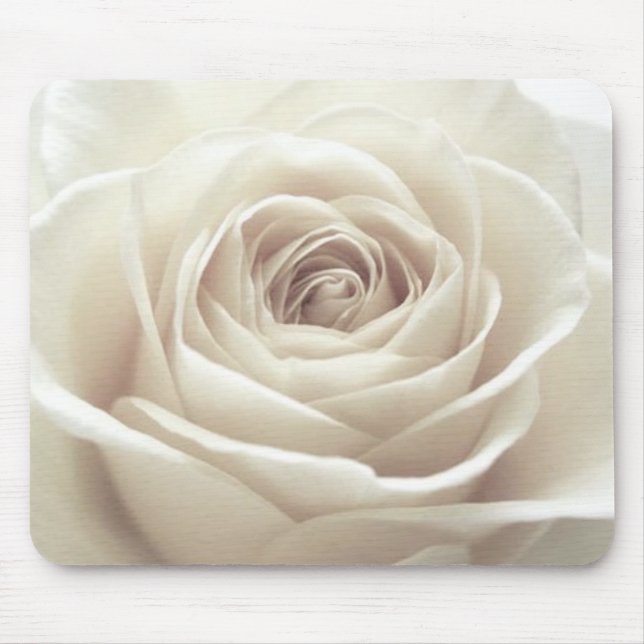 Hübsche weiße Rose Mousepad (Vorne)