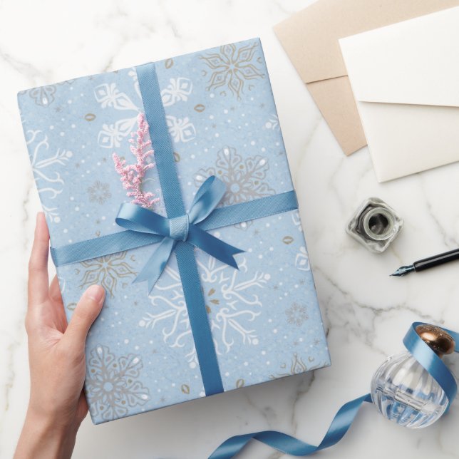 Hübsche weiße Weihnachtsschneeflocken-Geschenkpack Geschenkpapier (Schenken)