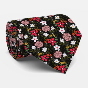 Hübsche Weißrosa Schwarze Pinselstriche Krawatte