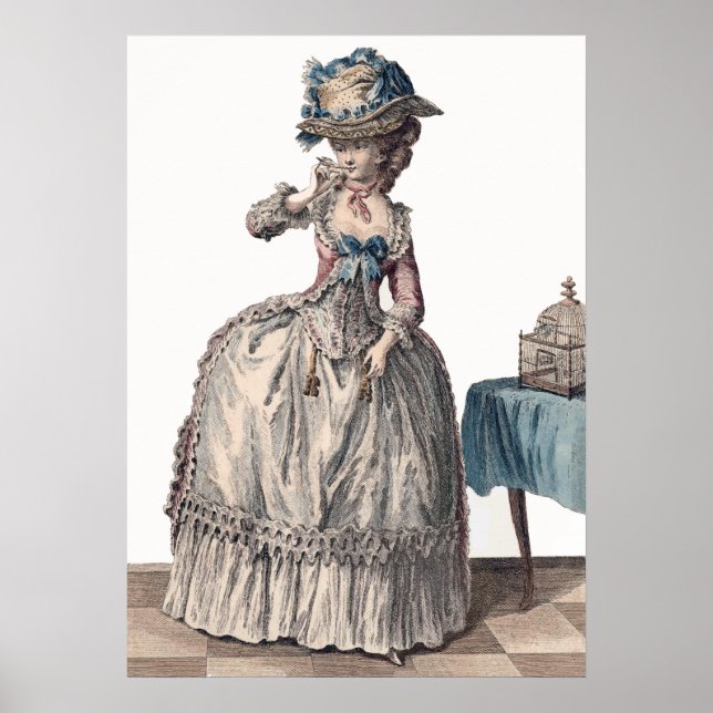 Hübsche White Antique Regency Fashion Poster (Vorne)