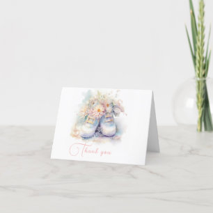 Hübsche White Baby Hintern mit Blume Dankeskarte