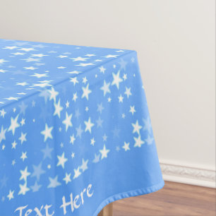 Hübsche White Stars auf Baby Blue Personalisiert E Tischdecke