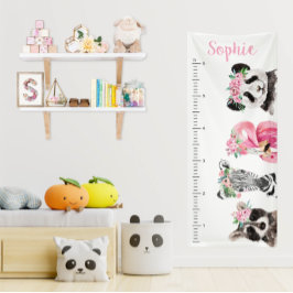 Hübsche wild lebende Tiere | Vinyl Growth Chart Ba Banner