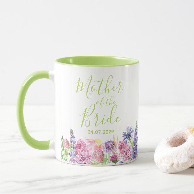 Hübsche Wildblume Garden Mutter der Braut Tasse (Mit Donut)