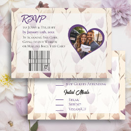 Hübsche Wildblume Lila Botanische Hochzeit RSVP Karte