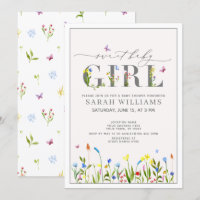 Hübsche Wildblume Sweet Baby Girl Script Dusche